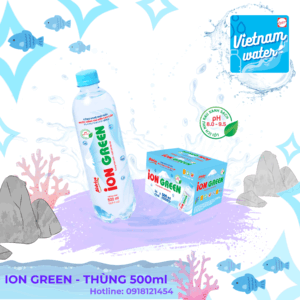 THÙNG NƯỚC UỐNG ION KIỀM CHAI 500ML - ION GREEN