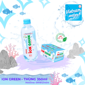 THÙNG NƯỚC LỌC ION KIỀM CHAI 350ML - ION GREEN